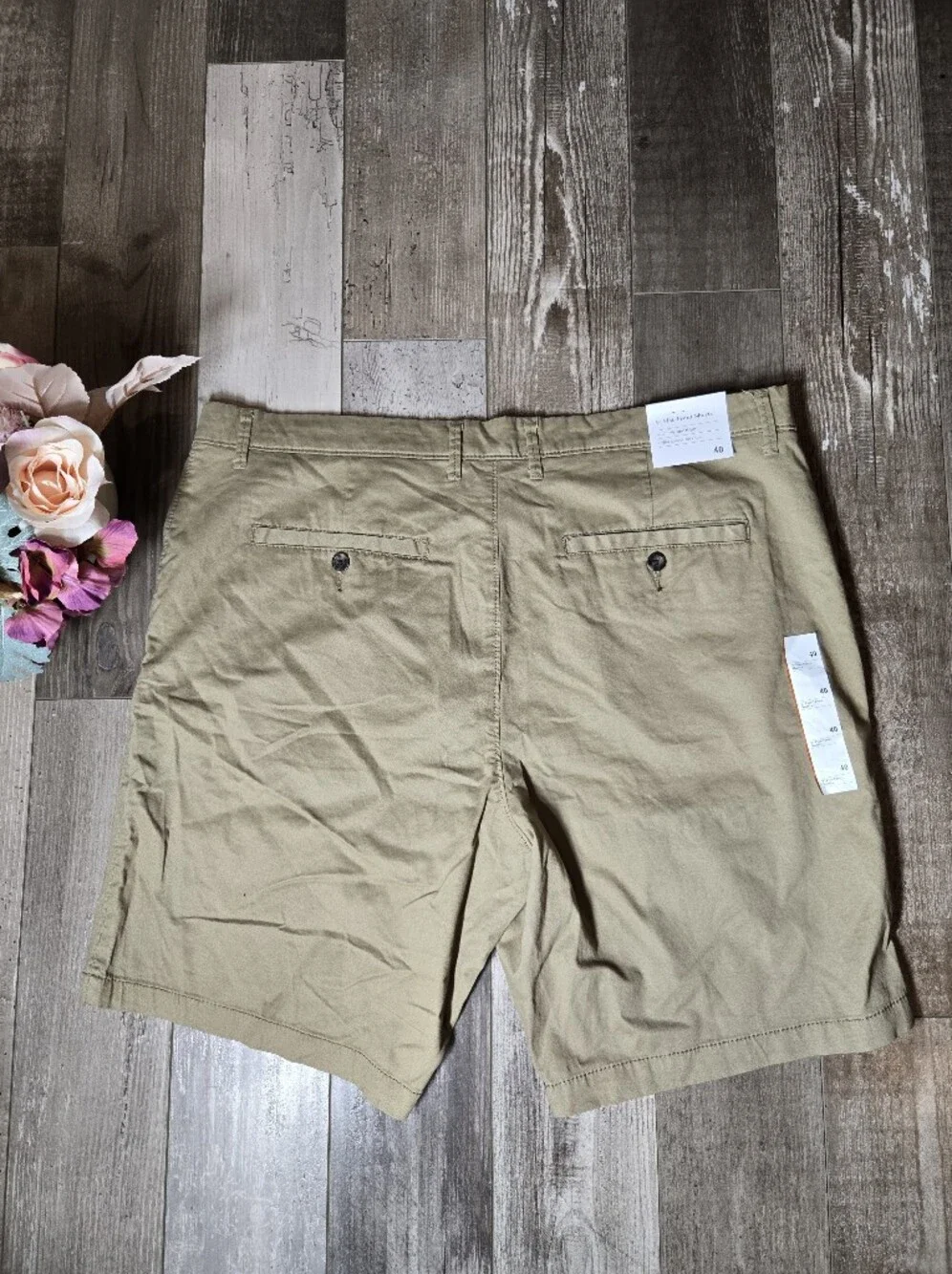 NWT Goodfellow & Co Men’s Light Khaki Flat‑Front Shorts Size 40